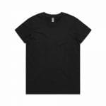 Womens AS Colour Maple Crew Neck T Shirt Custom Photo Image Design Black Front
